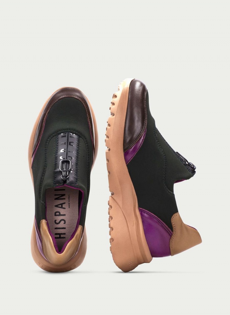 Hispanitas Polinesia Sneakers Dame Grønn Brune Lilla | AYC4271UC